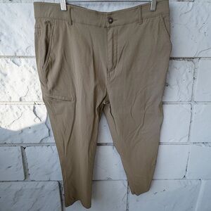 Gerry Men’s Khaki Stretch Travel Pants 36x30 Lightweight Performance Casual